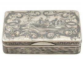 Russian Silver and Niello Enamel Snuff Box - Antique 1851