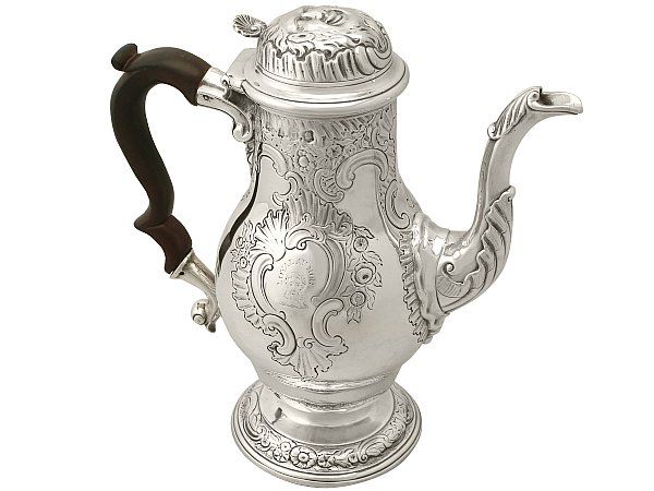 Sterling Silver Coffee Pot  - Antique George II