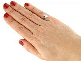 Wearing 0.8 carat diamond ring 
