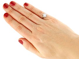 Wearing 0.8 carat diamond ring 