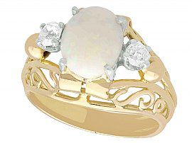 Antique Opal and Diamond Ring in Gold