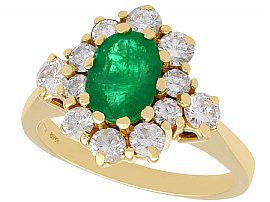 1970's Emerald and Diamond Cluster Ring
