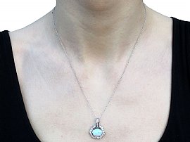 Vintage Opal Pendant on the neck