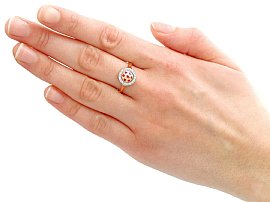 wearing a ruby ring