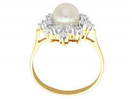 pearl and diamond 1970s ring