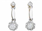 0.47 ct Diamond and 18 ct Yellow Gold Drop Earrings - Vintage Circa 1970