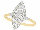 0.39 ct Diamond and 14 ct Yellow Gold Marquise Ring - Art Deco - Antique Circa 1930