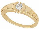 0.28 ct Diamond and 18 ct Yellow Gold Solitaire Ring - Vintage Circa 1950