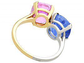 Blue and Pink Sapphire Cocktail Ring