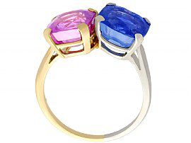 Blue and Pink Sapphire Vintage Ring