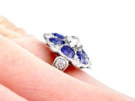 Wearing Blue Sapphire and Diamond Platinum Ring