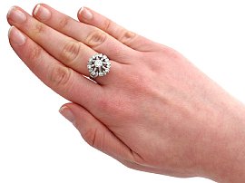 1960s Diamond Cocktail Ring Wearing 