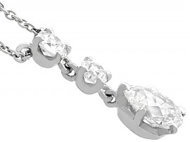 1930s Diamond White Gold Drop Necklace 