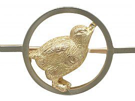 15 ct Yellow Gold 'Chick' Bar Brooch - Antique Circa 1900
