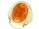 4.61 ct Amber and 14 ct Yellow Gold Cocktail Ring - Vintage Circa 1940