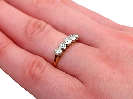 5 Stone Diamond Ring White Gold Wearing 