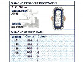Large Diamond Cocktail Ring Grading Card