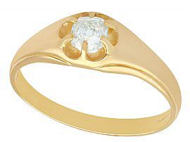 0.48ct Diamond and 18ct Yellow Gold Gent's Solitaire Ring- Contemporary and Antique