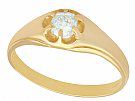 0.48 ct Diamond and 18 ct Yellow Gold Gent's Solitaire Ring- Contemporary and Antique