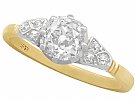 1.16 ct Diamond and 18 ct Yellow Gold, 18 ct White Gold Set Solitaire Ring - Antique Circa 1910