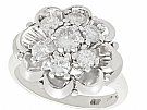 0.66 ct Diamond and 18 ct White Gold Cluster Ring - Vintage Circa 1950