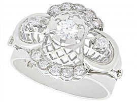White Gold Dress Ring with Diamonds