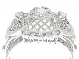 White Gold Dress Ring with Diamonds