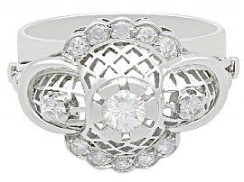 White Gold Dress Ring with Diamonds UK
