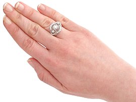 wearing White Gold Dress Ring with Diamonds