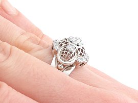 White Gold Dress Ring with Diamonds close up