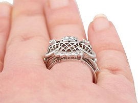 White Gold Dress Ring with Diamonds On hand