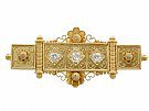 0.96 ct Diamond and 18 ct Yellow Gold Bar Brooch - Antique Victorian