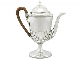 Sterling Silver Coffee Pot by Henry Chawner - Queen Anne Style - Antique Georgian (1794)