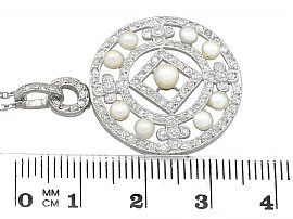 Antique Diamond and Pearl Pendant Size