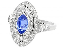 Antique Marquise Sapphire and Diamond Ring