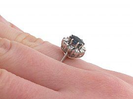 1970s sapphire ring on finger