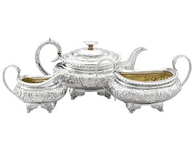 Sterling Silver Three Piece Tea Service by Charles Thomas Fox - Antique George IV (1822)
