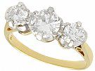 1.38 ct Diamond and 18 ct Yellow Gold Trilogy Ring - Vintage Circa 1980