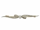 0.68 ct Diamond and 14 ct Yellow Gold, 14 ct White Gold Set 'Bow' Bar Brooch - Antique Circa 1910