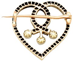 Antique Diamond and Pearl Heart Brooch