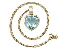 13.50 ct Topaz and 9 ct Yellow Gold Heart Pendant - Vintage Circa 1990