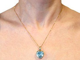 topaz heart pendant wearing