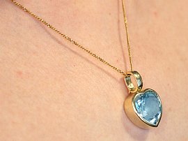 topaz heart pendant wearing