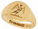 18 ct Yellow Gold Signet Ring - Antique 1920