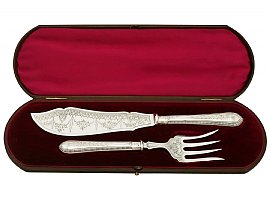 Sterling Silver Fish Servers - Antique Victorian (1884)