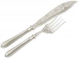 Sterling Silver Fish Servers - Antique Victorian (1884)