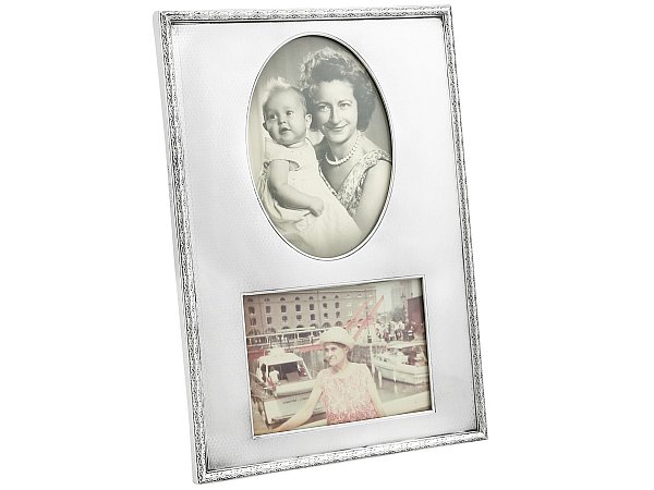 silver double photo frame