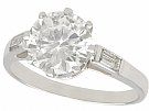 2.10 ct Diamond and 18 ct White Gold Solitaire Ring - Vintage Circa 1940