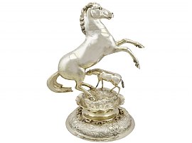 German Silver Horse Centrepiece / Sugar Box - Antique Circa 1860