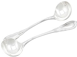 Sterling Silver Lily Pattern Sauce Ladles by George Adams - Antique Victorian (1854); A7835